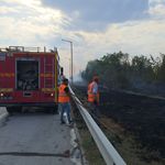 Havsa’da anız yangını otobanı dumana bürüdü