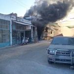 Kapalı durumdaki cila boya atölyesinde yangın