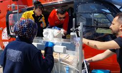 Ambulans helikopter yeni doğan bebek için zamanla yarıştı
