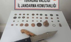 Tekirdağ'da tarihi sikke ve bıçak ele geçirildi