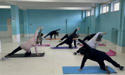 Köyde açılan pilates kursuna kadınlardan büyük ilgi