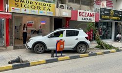 Fren yerine gaza basınca kaldırıma çıktı