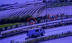 Motosikletlerin çarpıştığı kaza kamerada