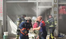 Keşan'da çocuk giyim mağazasında yangın