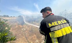 Mersin'de çalılık yangını bahçeye sıçramadan söndürüldü
