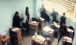 Kurs merkezinde dehşet anları kamerada: Sınıfa girip öğrenciye saldırdı
