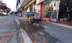 Edirne’de Saraçlar Caddesi'ndeki su birikintisine oltalı tepki