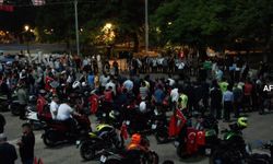 Gaziantep'te motosiklet sürücüleri İsrail'i protesto etti