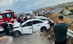 Tekirdağ’da sanayi köprüsünde iki araç çarpıştı: 3 yaralı