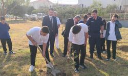 Tekirdağ'da liseliler fidan dikti
