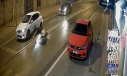 Muratlı'da motosiklet kazası kameraya yansıdı