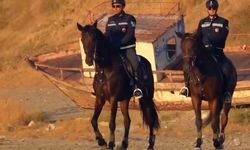Van Gölü kıyılarında atlı jandarma nöbeti