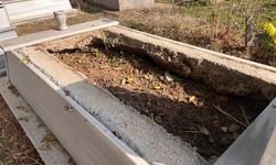 Mezar mermerlerini çalıp evinin bahçesine döşeyen şüpheli yakalandı