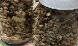 Kırılan Cevizler Kavanozlarda Saklanıyor