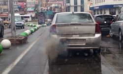 Kırklareli Şehir Merkezinde Araç Egzozlarından Yayılan Duman Çevre Kirliliği Endişesi Yarattı