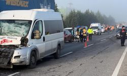 Edirne’de 10 araçlı zincirleme kaza: 5 yaralı