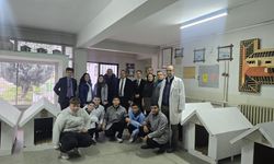 Meslek liselilerden sokak hayvanlarına kulübe desteği