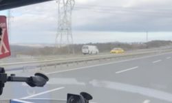 İstanbul Havalimanı yolunda ters yönde giden araç kamerada