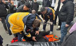 Bisikletin çarptığı kadın hastanelik oldu