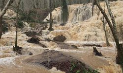 Kuruyan Karapınar Şelalesi yağışlarla yeniden hayat buldu