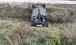 Lüleburgaz’da otomobil şarampole yuvarlandı: 1 yaralı