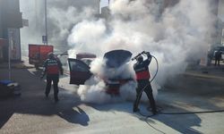 Keşan’da otomobilde çıkan yangın büyümeden söndürüldü