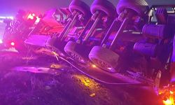 Mardin'de tır devrildi: 1 yaralı