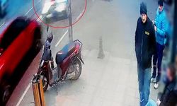 Çorlu'da otomobille çarpışan motosikletlinin yaralandığı kaza kamerada