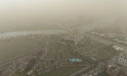 Adana'da toz taşınımı havadan görüntülendi