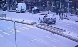 Otomobilin yayaya çarptığı kaza kamerada