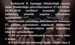 Kırklareli'nde aranan 8 kişi yakalandı