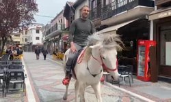 Edirne’de beyaz atla caddeyi turlardı