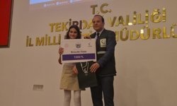 Tekirdağ'da "Sağlıklı Nesil Sağlıklı Gelecek" yarışmasında dereceye giren öğrenciler ödüllerini aldı