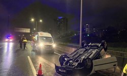 Tekirdağ'da otomobil takla attı, sürücü alkollü çıktı