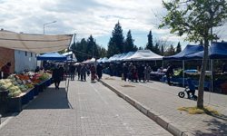 Cumartesi Pazarında Sebze ve Meyve Tezgâhları Dolu