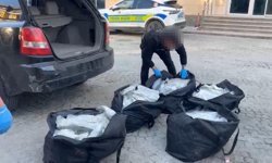 Edirne'de Moldova plakalı araçta 90 kilo skunk ele geçirildi
