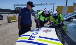 Keşan polisi şehir girişinde trafik uygulaması yaptıv