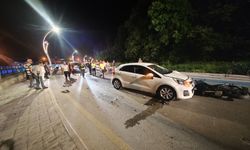 Otomobil ile kafa kafaya çarpışan motosiklet sürücüsü yaralandı