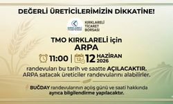Kırklareli’de TMO Arpa Randevuları Açılıyor
