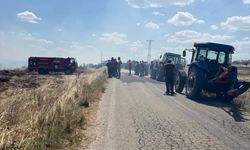 Tekirdağ'da anız yangınında 150 dönüm alan zarar gördü