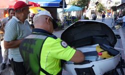 Edirne’de motosiklet denetimi: Yayaların alanına giren sürücülere ceza
