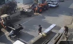 Tekirdağ'da pes dedirten kaza: Motosikletli forkliftin demir ayaklarına çarptı