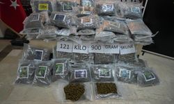 Tırın dorsesinden 121 kilo 900 gram skunk çıktı