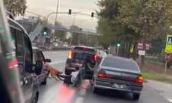 Köpeğin vatandaşı ayağından ısırıp sürüklediği anlar kamerada