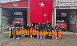 Minik Öğrenciler İtfaiye Müdürlüğünü Ziyaret Etti