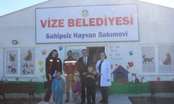 Vize’de Çocuklardan Sahipsiz Hayvan Bakımevine Anlamlı Ziyaret