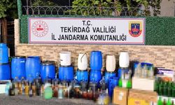 Malkara'da evden 1 ton 120 litre sahte içki çıktı