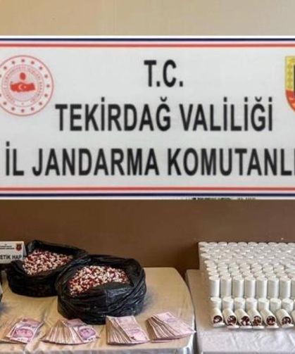 Tekirdağ’da dev uyuşturucu operasyonu: 55 bin sentetik ecza ele geçirildi