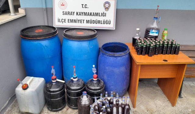 Tekirdağ'da 386 litre kaçak içki ele geçirildi