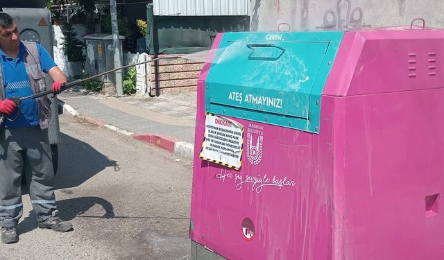 Lüleburgaz’da Çöp Konteynerlerinde Dezenfeksiyon Çalışması Başladı